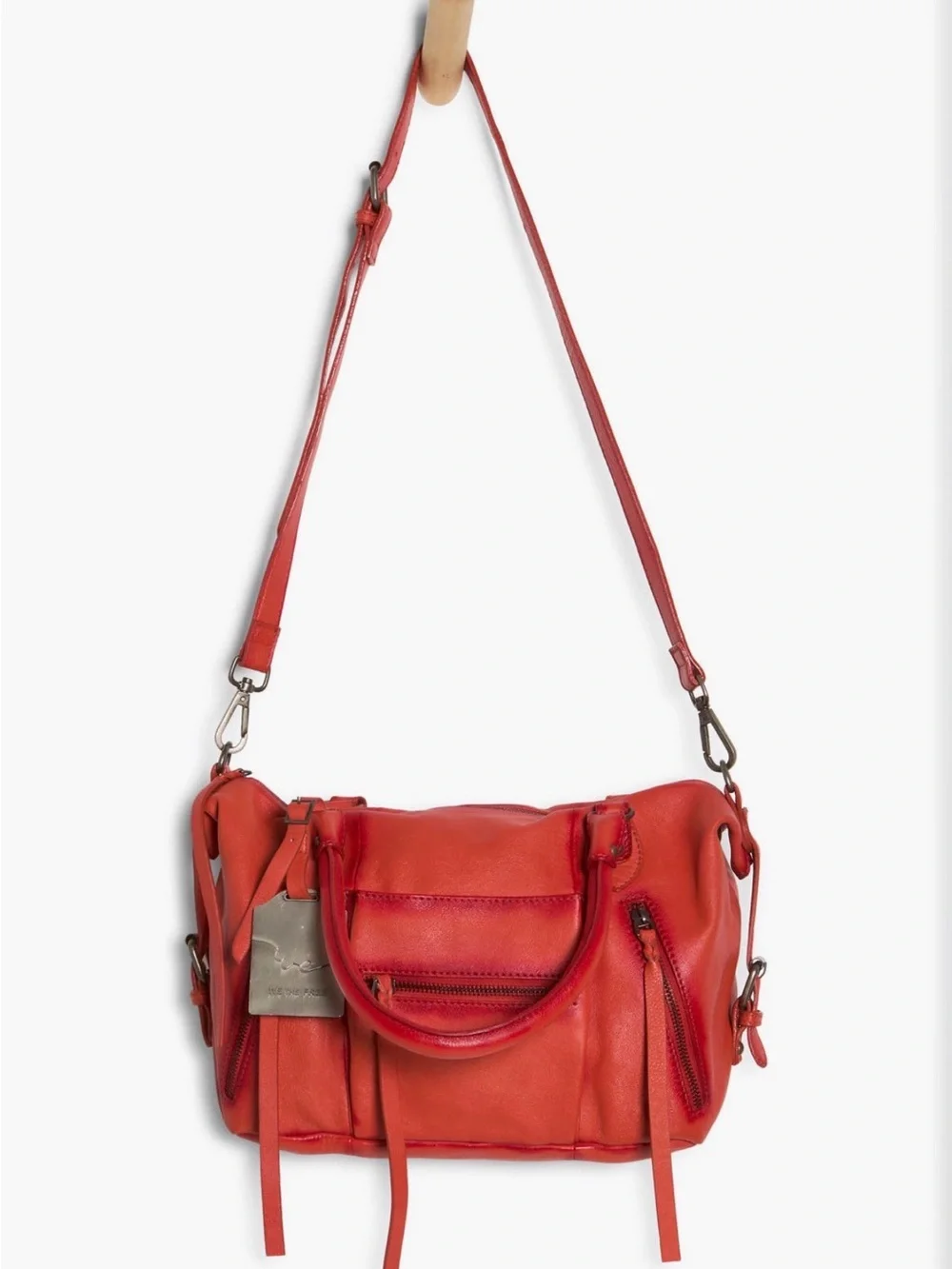 New - Free People Large Emerson Tote Bag Purse in Red Clay